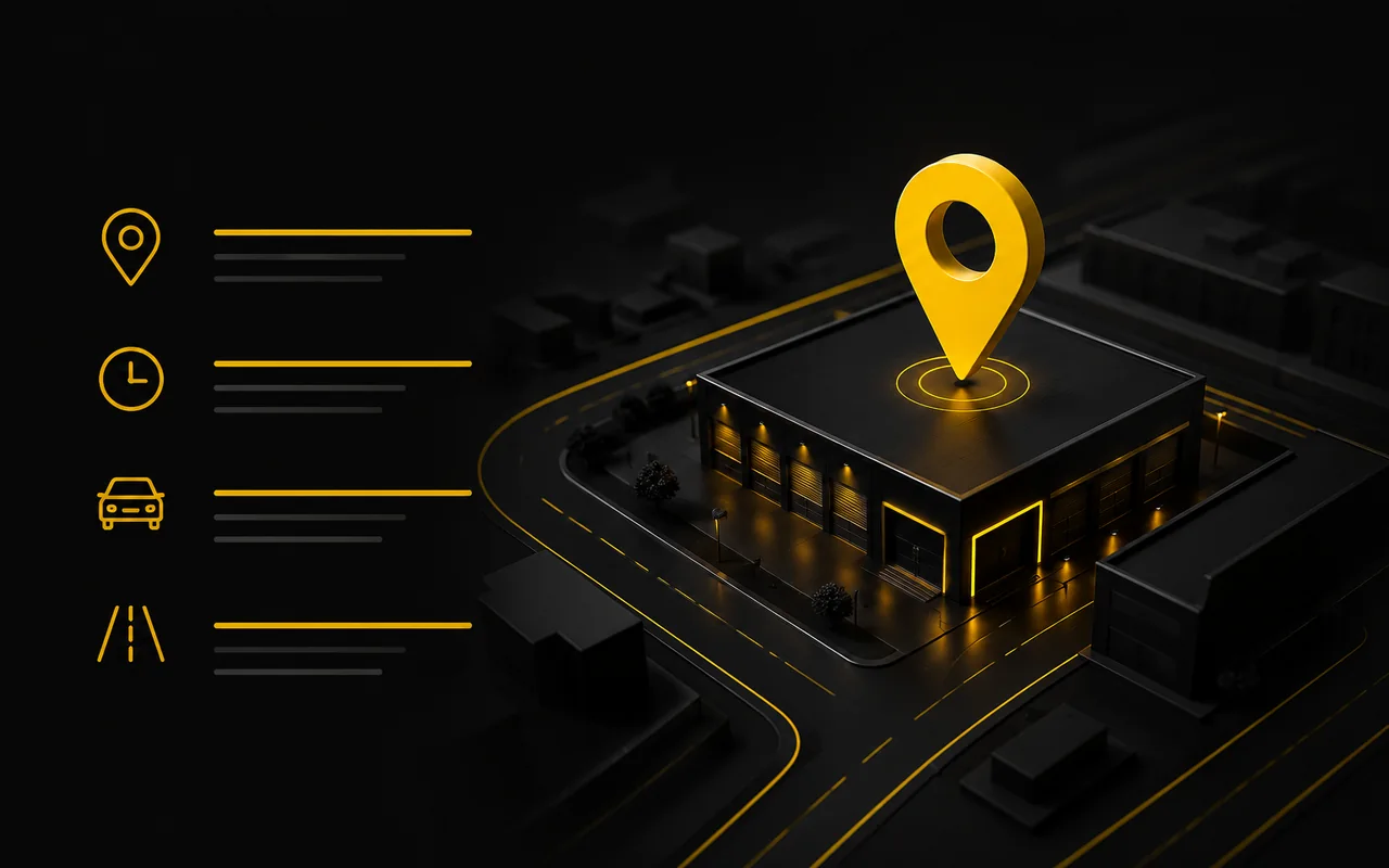Location and contact visual for Stop&Go Motor City
